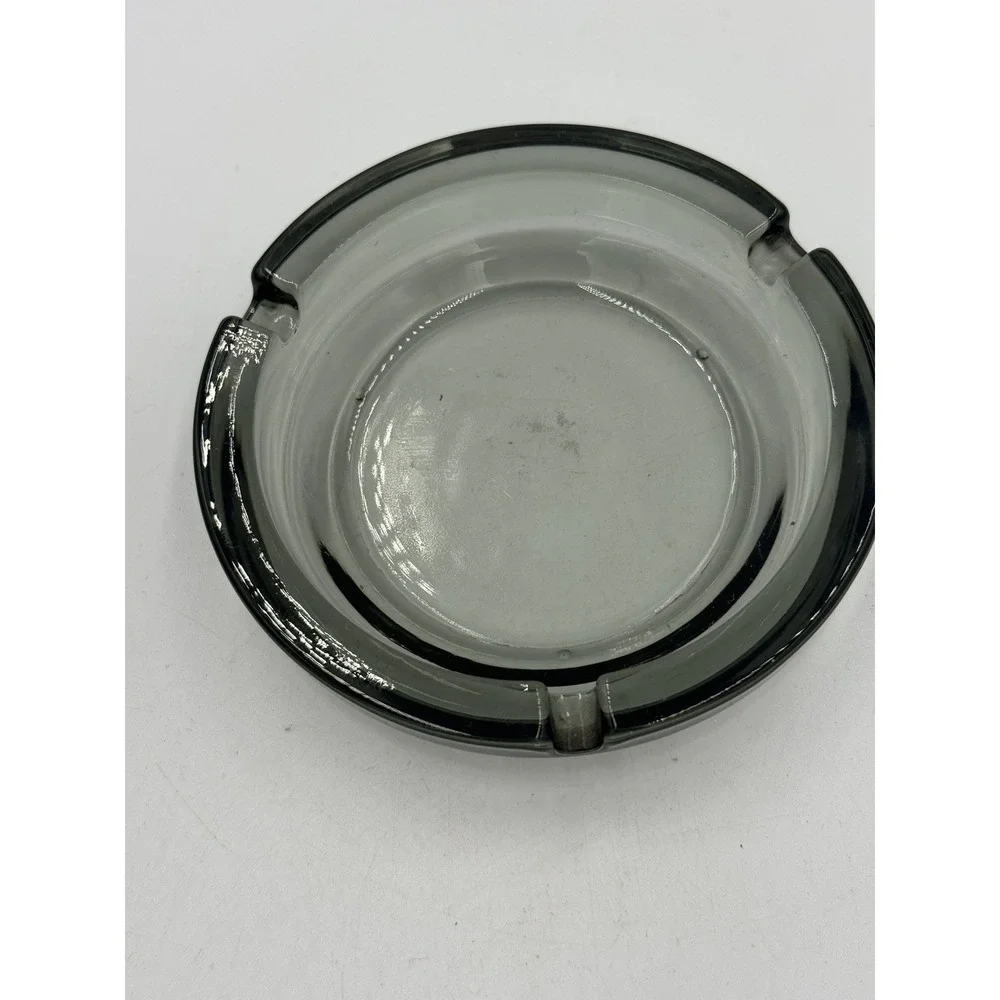Vintage Retro Modern Smoky Gray Round Glass Art 3 Slot 4.5